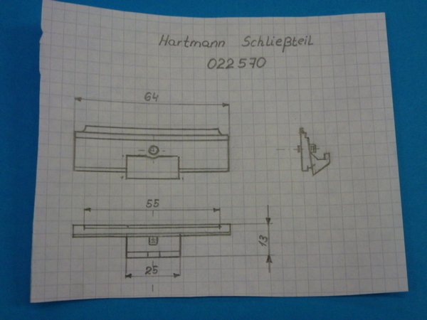 Hartmann Schliessblech 022570